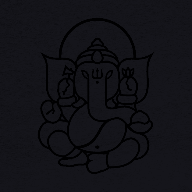 Ganesh Ganesa Ganapati Elephant 3 (black) by Mystic-Land